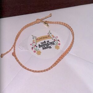 PV peach braided bracelet